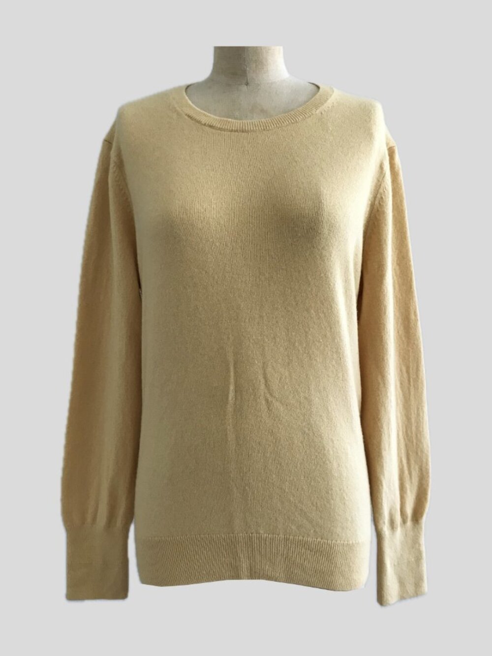 Everlane Butter Yellow Cashmere Long Sleeve Knit Pullover Sweater Womens XL